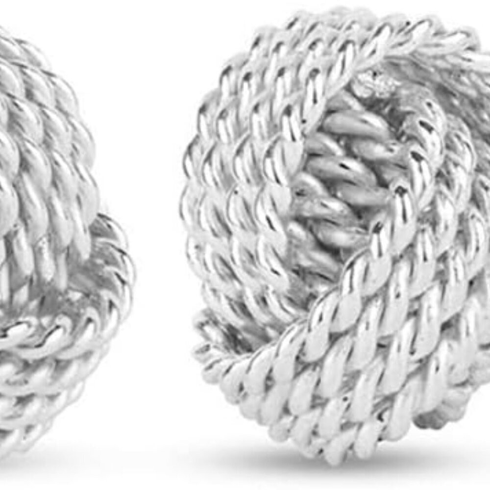 925 Sterling Silver Love-Knot Earring Stud Jewelry Italian Design Lightweight Tw